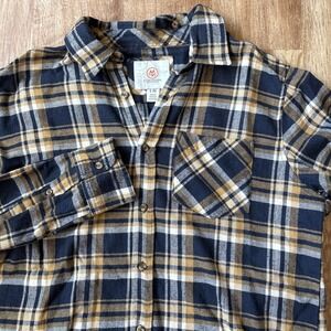 Cloudveil Men's Large Long Sleeve Flannel Blue‎ Gold